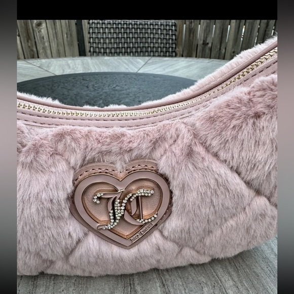 Juicy Couture  Let’s Get Cozy Shoulder Bag Dusty Blush  With Matching Wallet - Picture 5 of 8